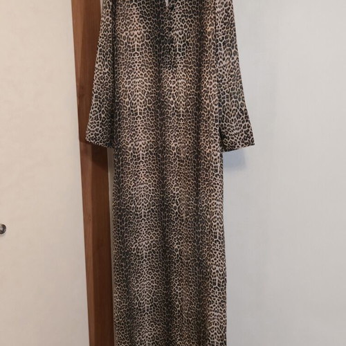 Vassia Kostara long semi-transparent dress with leopard print like new, size M