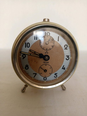 Peter wind-up clock used, table, analog, vintage 1960