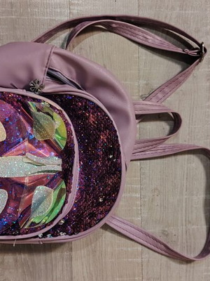 Alouette purple backpack for girl like new with two compartments