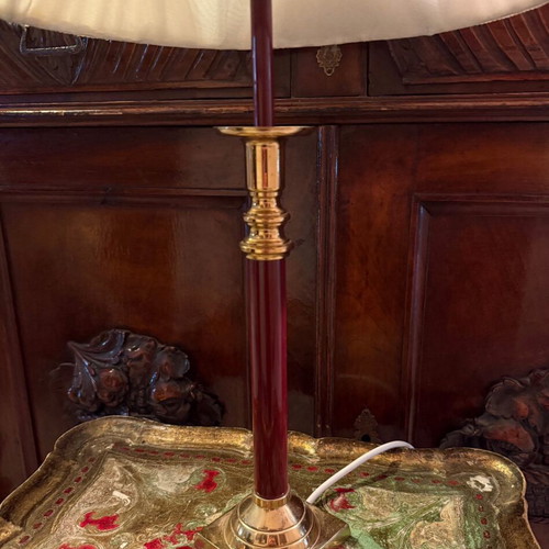 Vintage Regency lamp used, bronze base, elegant design