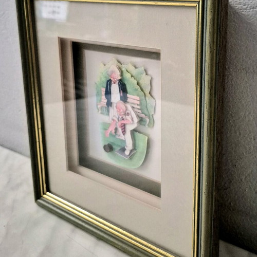 Handmade 3D paper art framed artwork like new