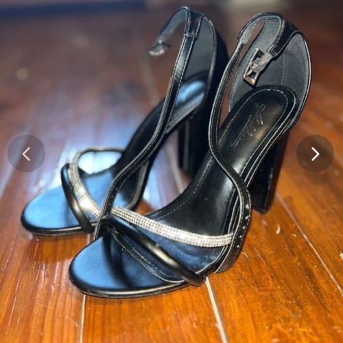 Melissa black sandals with rhinestones size 38 like new