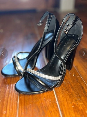 Melissa black sandals with rhinestones size 38 like new