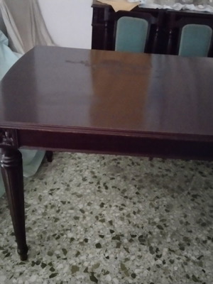 Solid wood dining table like new dark brown