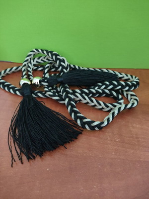 Belt with tassels and fringes, new, black and gold