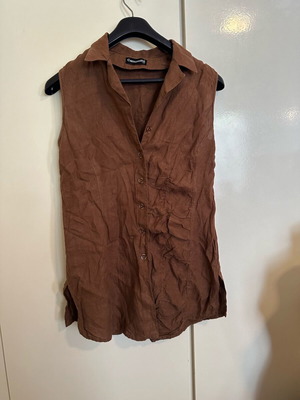 Vintage brown shirt-style dress short size S/M