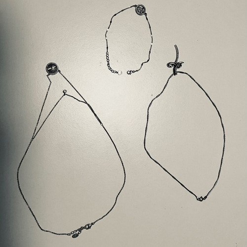 Silver cross, necklace and bracelet set like new