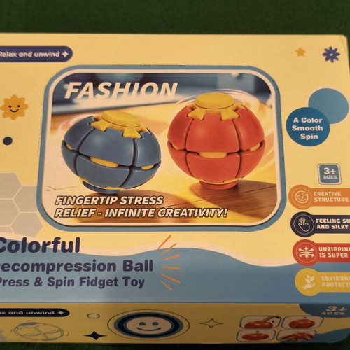 Colorful Decompression Ball Press & Spin Fidget Toy