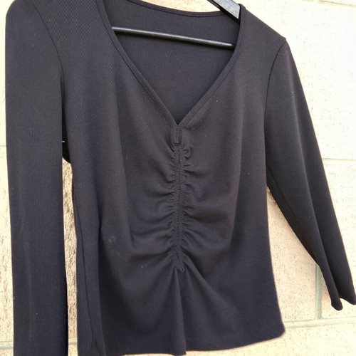 Black long-sleeve top, thin fabric