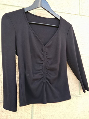 Black long-sleeve top, thin fabric