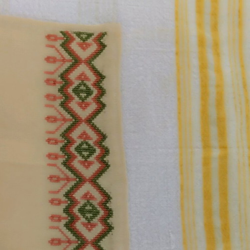 Woven cotton pillowcase new with embroidery 65x40 cm