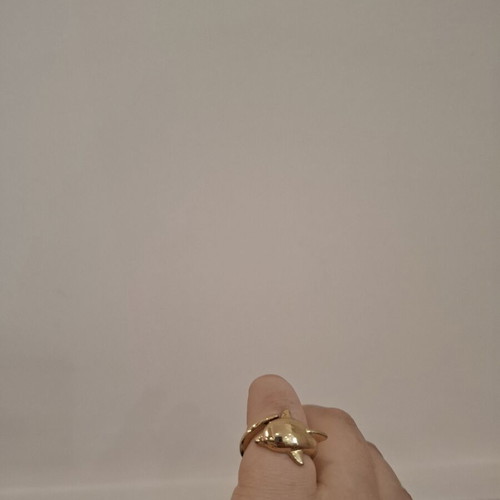 Dolphin ring used, gold color