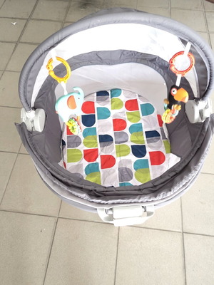 Fisher Price On-The-Go Baby Dome playpen like new with mattress gray 79.5x13.5cm