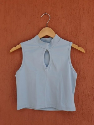 Sleeveless top size S new, blue