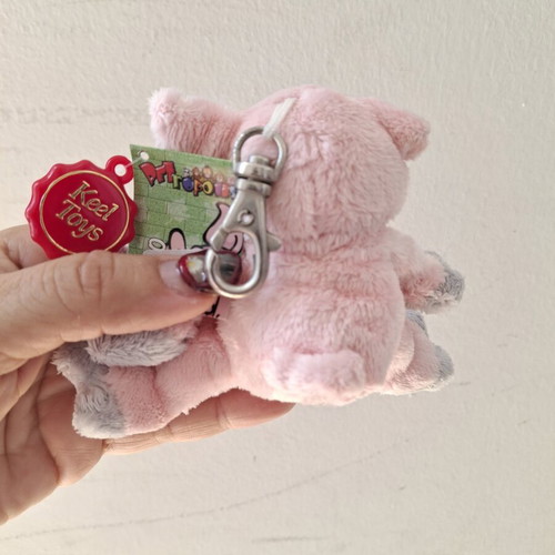 Keel Toys vintage piggy keyring plush toy
