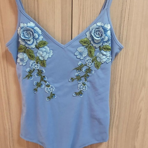 Bsb bodysuit new, size L, blue with embroidery