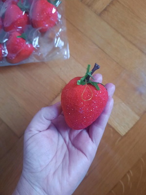 Vintage pack of 12 unused strawberry ornaments