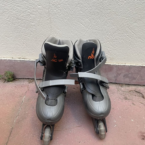 Grey roller skates