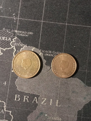 Netherlands coin set used, 5 and 2 cents 2000-2003