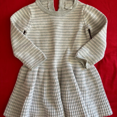 Mamas and papas dress 9-12 months like new grey pink striped