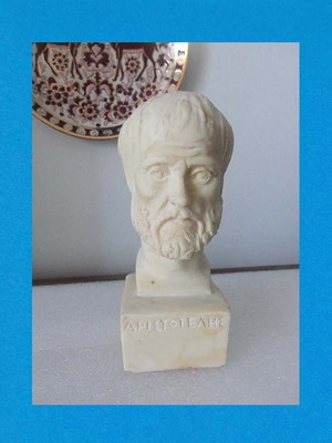 Commemorative alabaster bust of Aristotle, Aristotelio College Thessaloniki, Rhodes 2004