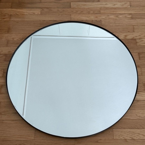 ZARA Home black round mirror like new, 65cm diameter