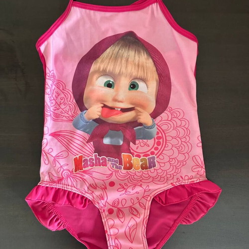 Masha and the Bear girls' one-piece swimsuit used, 6 years, 116 cm