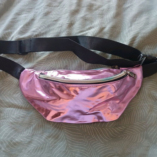 Women's waist bag like new, metallic pink
