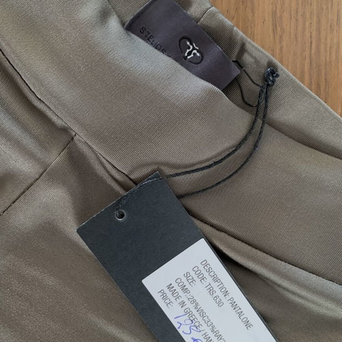 Stelios Koudounaris jersey wide-leg pants, olive color, size S