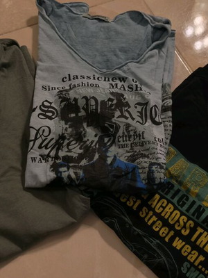 Cotton t-shirts used, pack of 3, size M, black and green