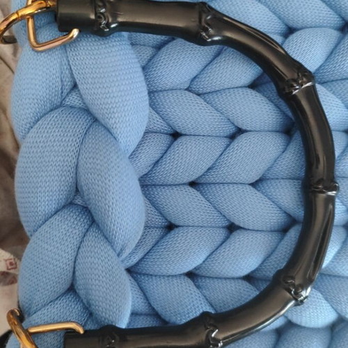 Marshmallow bag, handmade from scratch, blue turquoise