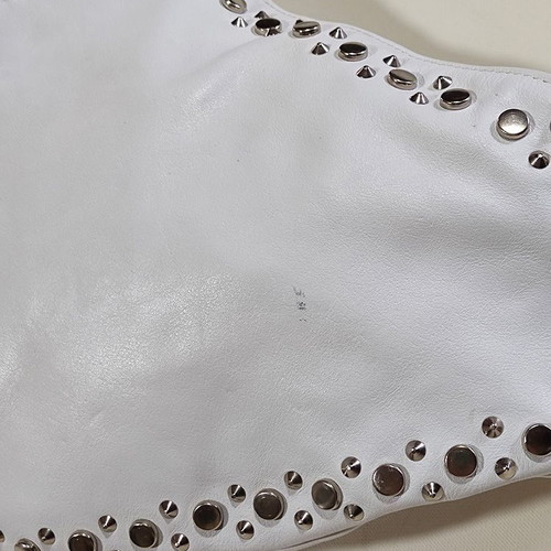Leather white shoulder bag with studs used