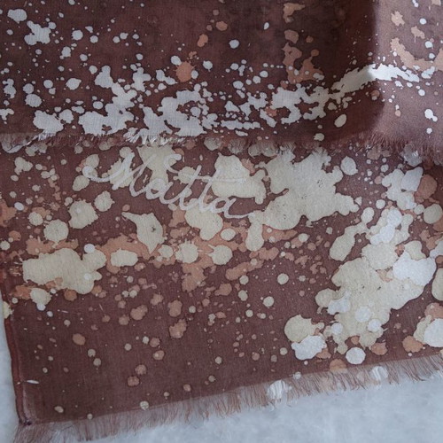 Silk handmade batik scarf vintage 1980, new