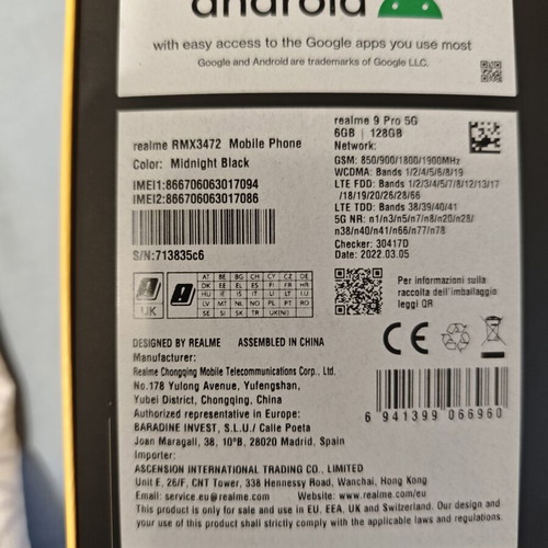 Realme 9 Pro 5G smartphone 6GB 128GB