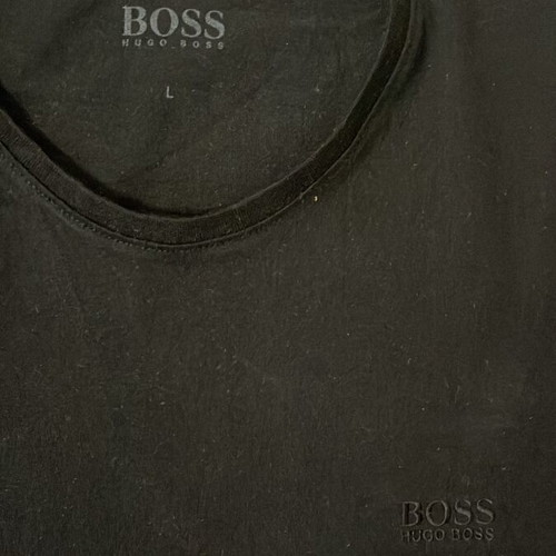 Hugo Boss Men T-Shirt black classic logo print size L