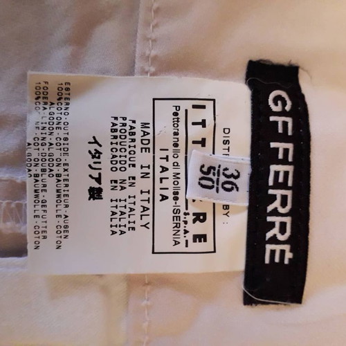 G.F Ferre fabric white pants like new size M