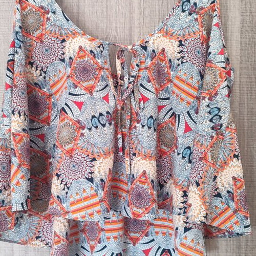 Zara top like new, colorful with straps and bow
