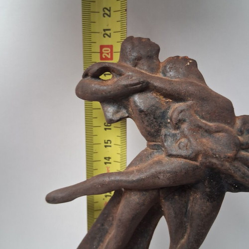 Ballet cast iron sculpture 1965,7 USSR used with working clock