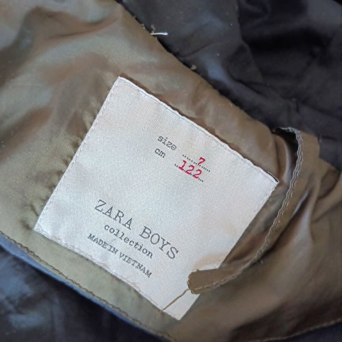 Zara boys jacket used, brown, size 122 cm for 7 years old
