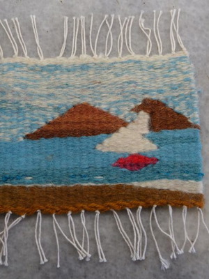 Woven wall hanging with seaside landscape new
