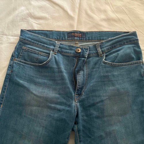 Trussardi men's jeans, blue, cotton blend