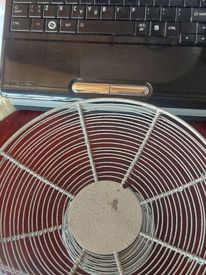 Metal tray with base like new, gray-silver, 25 cm diameter
