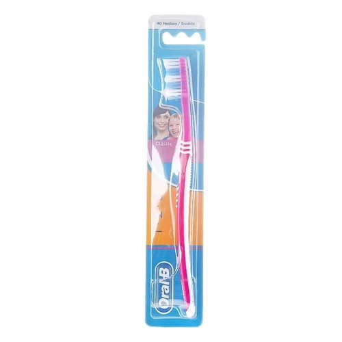 Oral-B 1-2-3 Classic toothbrush fuchsia medium new