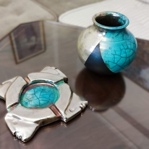 Raku Ceramic Set by Spyros Arvanitis new with certificate