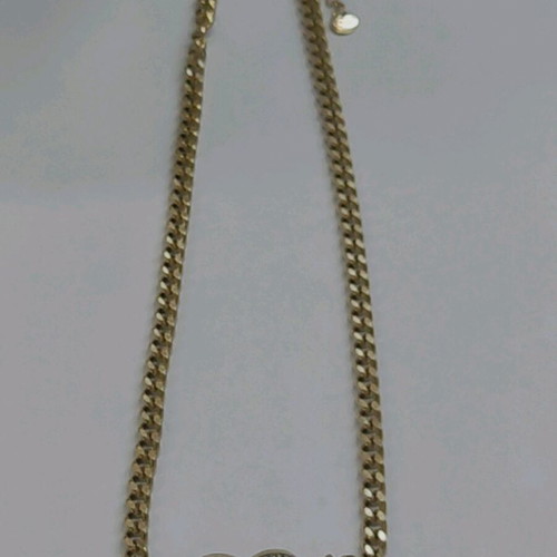 Steel necklace new, gold color with infinity design