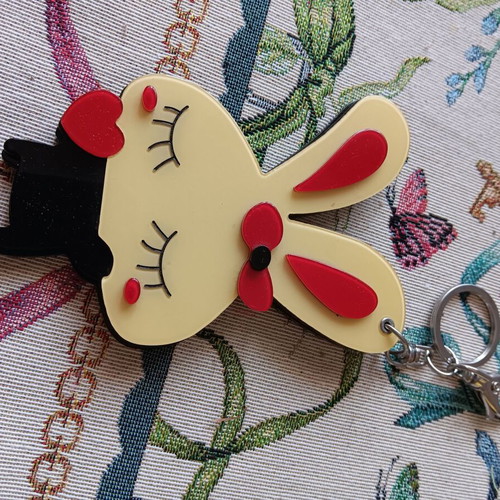 Keychain used large, black and multicolored