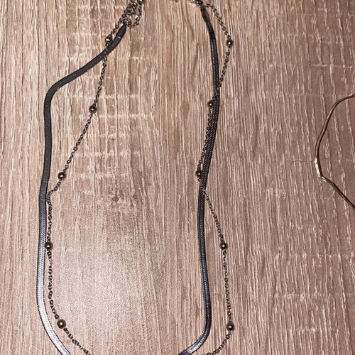 Silver double necklace new