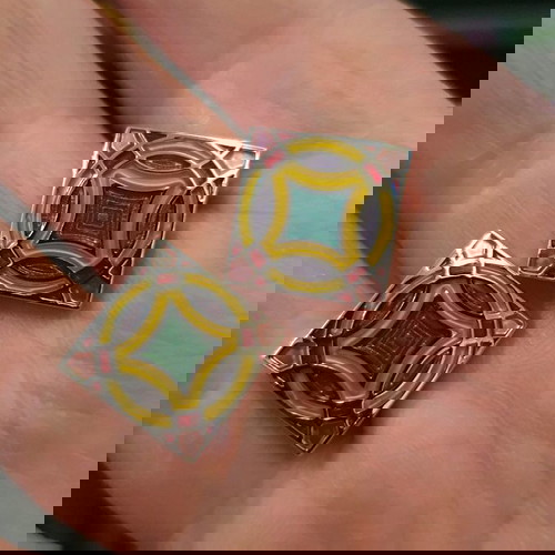 Μανικετόκουμπα Beneto Maretti vintage με ασημί χρώμα και σμάλτο, καινούργια