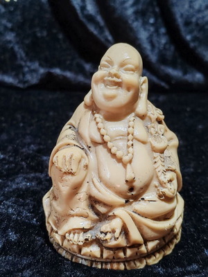 Vintage Laughing Buddha Hotei statue, Shoushan stone