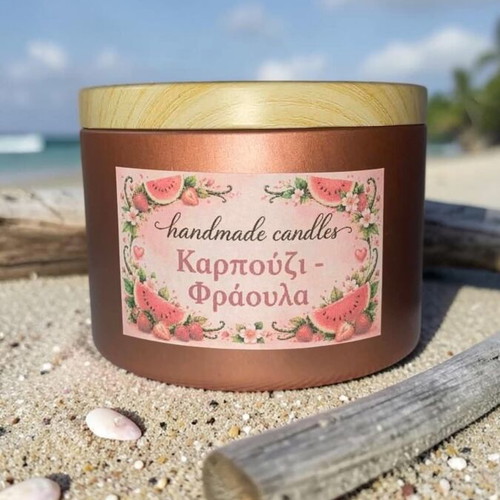 Handmade Watermelon-Strawberry Candle 180gr Soy Wax